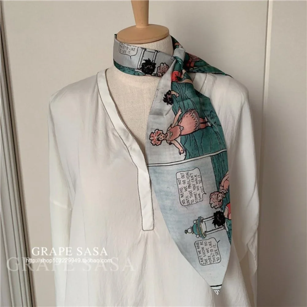 Women 100% Silk print Effervescent Silk Scarf